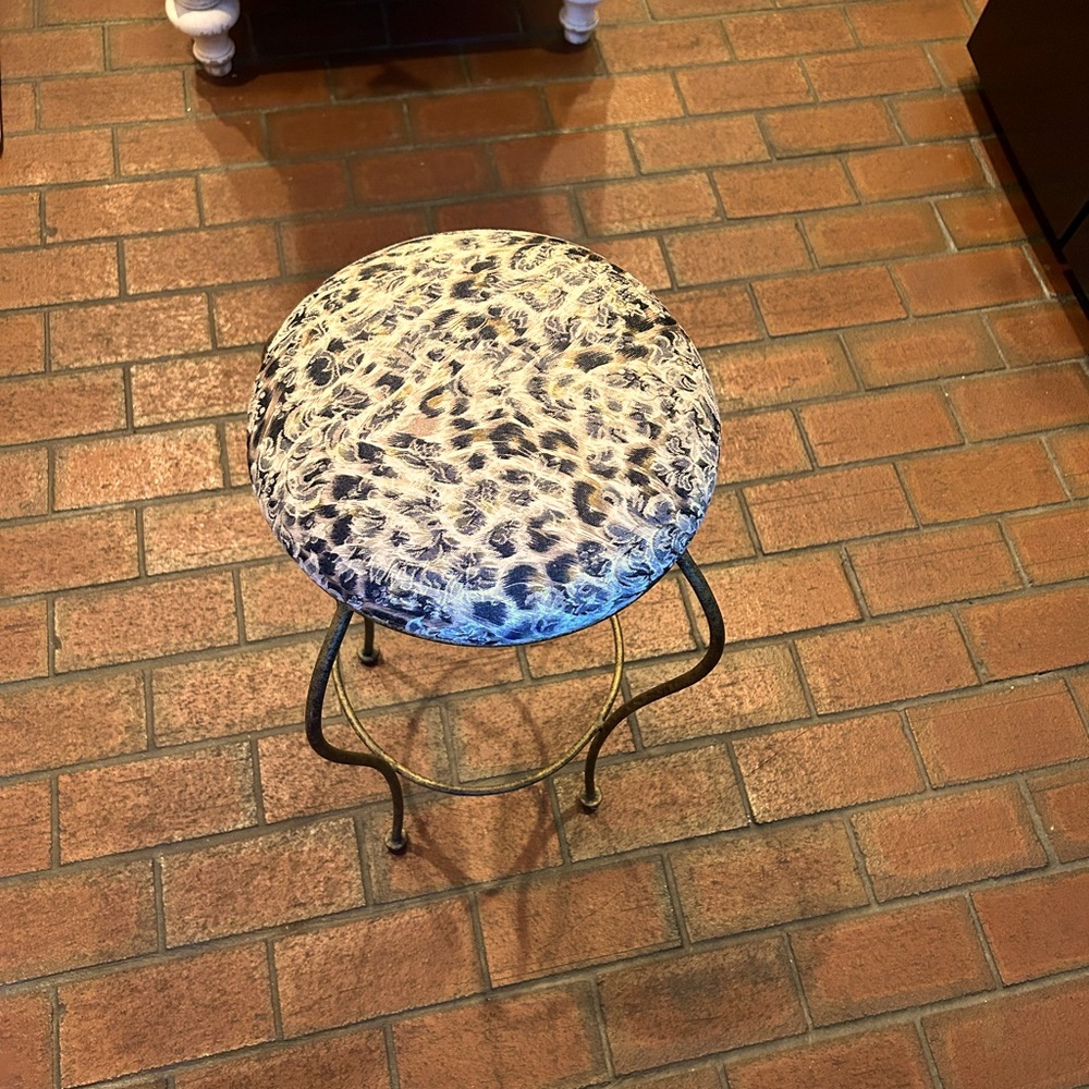 Animal print stool. Décor item.